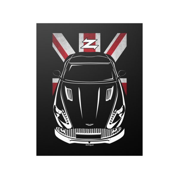 Aston Martin Vanquish Zagato 2017-2018 Poster - UK Flag Print 16 x 20 inch by Auto Art Apparel