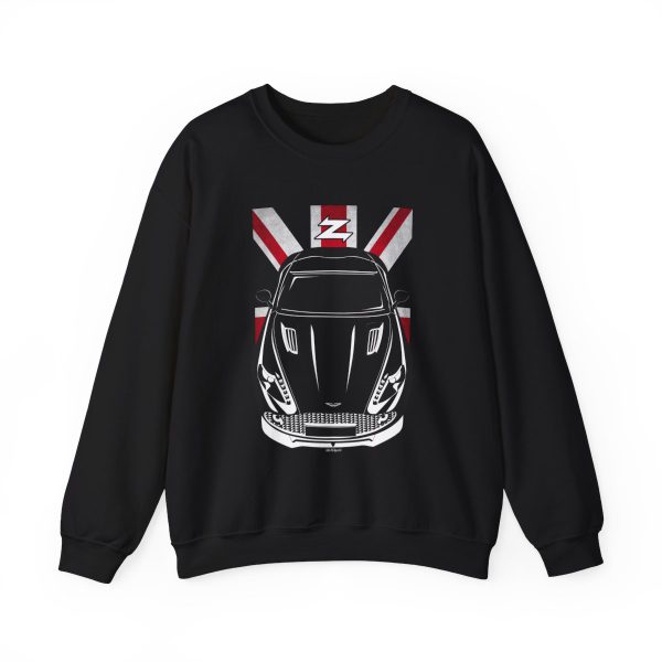 Aston Martin Vanquish Zagato 2017-2018 Sweatshirt - UK Flag Crewneck Black by Auto Art Apparel