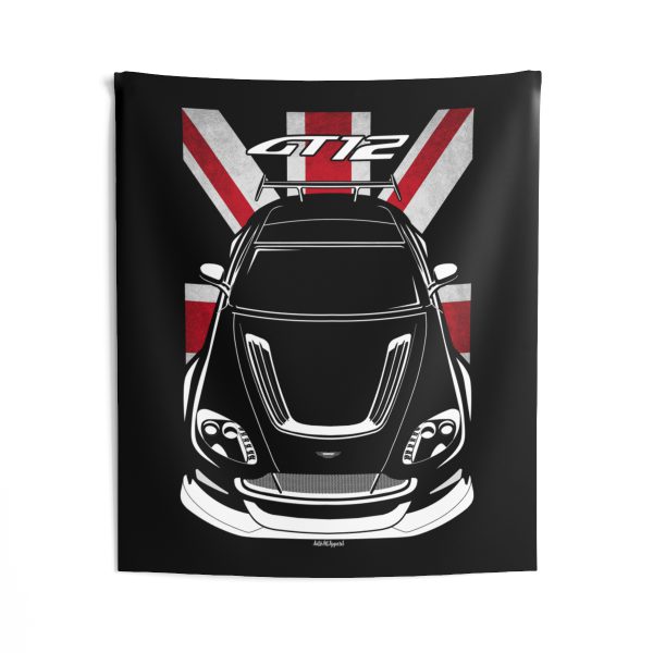 Aston Martin Vantage GT12 Tapestry - UK Flag Wall Art 50 x 60 inch by Auto Art Apparel