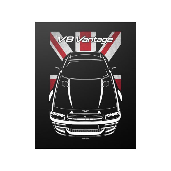 Aston Martin Virage V8 Vantage V600 Poster - UK Flag Print 16 x 20 inch by Auto Art Apparel