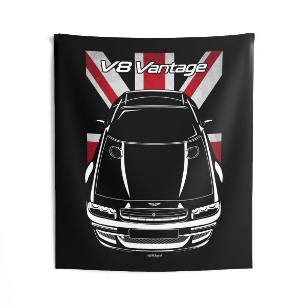 Aston Martin Virage V8 Vantage V600 Tapestry - UK Flag Wall Art 50 x 60 inch by Auto Art Apparel
