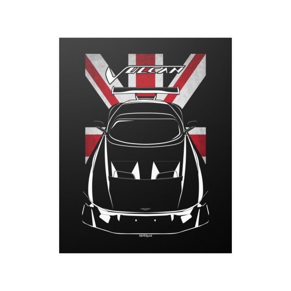 Aston Martin Vulcan Poster - UK Flag Print 16 x 20 inch by Auto Art Apparel