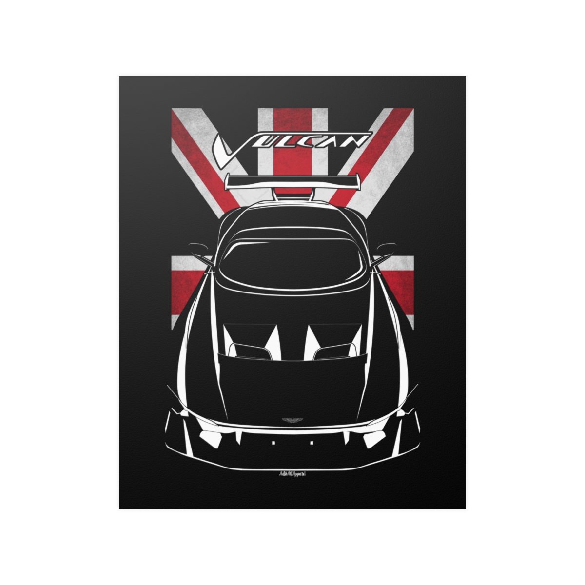 Aston Martin Vulcan Poster - UK Flag Print 16 x 20 inch by Auto Art Apparel