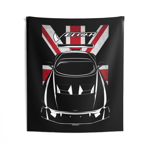 Aston Martin Vulcan Tapestry - UK Flag Wall Art 50 x 60 inch by Auto Art Apparel