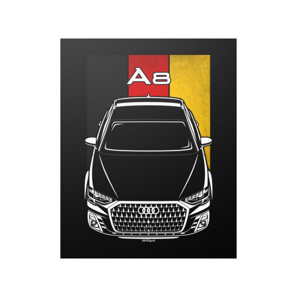 Audi A8 2022-2024 Poster - Germany Flag Print 16 x 20 inch by Auto Art Apparel