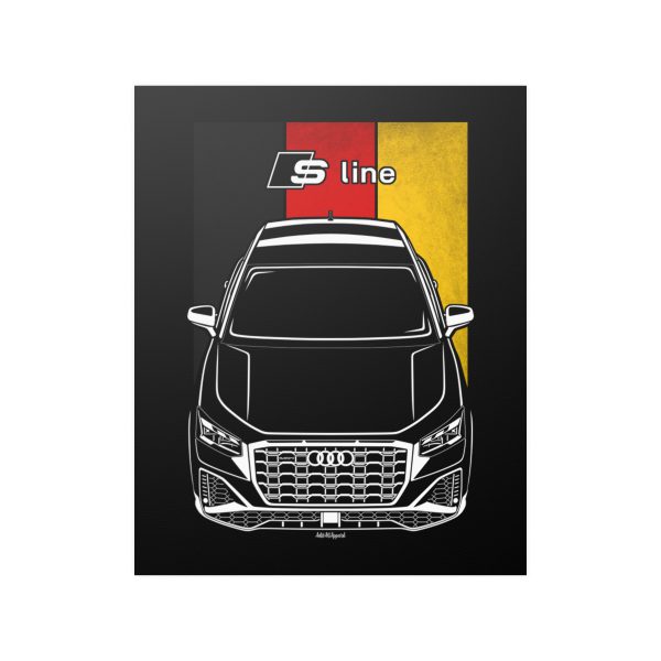 Audi Q2 S line 2021-2024 Poster - Germany Flag Print 16 x 20 inch by Auto Art Apparel