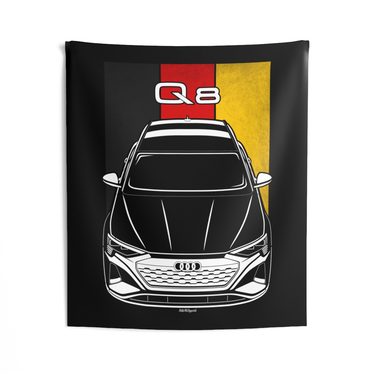 Audi Q8 E Tron 2024 Tapestry - Germany Flag Wall Art 50 x 60 inch by Auto Art Apparel