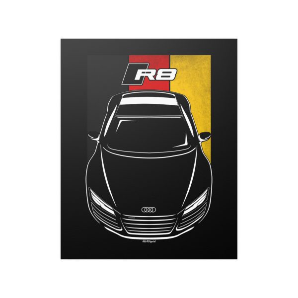Audi R8 2013-2015 Poster - Germany Flag Print 16 x 20 inch by Auto Art Apparel