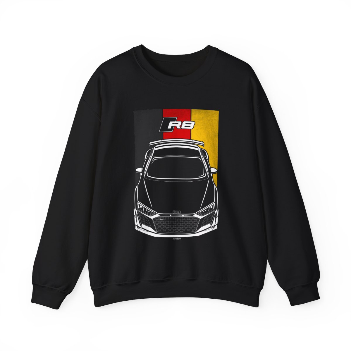 Audi R8 V10 GT Sweatshirt - Germany Flag Crewneck Black by Auto Art Apparel