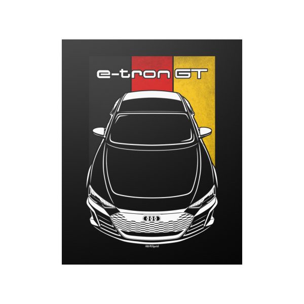 Audi RS E Tron GT 2021-2024 Poster - Germany Flag Print 16 x 20 inch by Auto Art Apparel