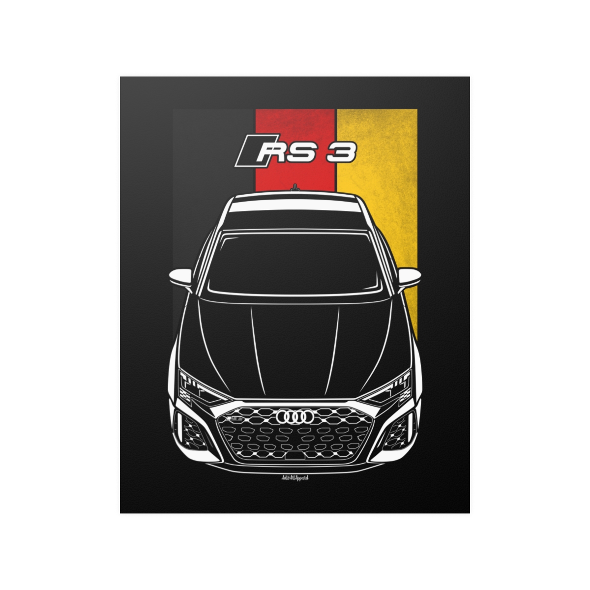 Audi RS3 2021-2024 Poster - Germany Flag Print 16 x 20 inch by Auto Art Apparel