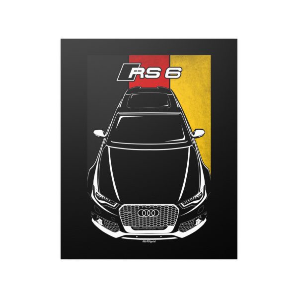 Audi RS6 2014-2018 Poster - Germany Flag Print 16 x 20 inch by Auto Art Apparel