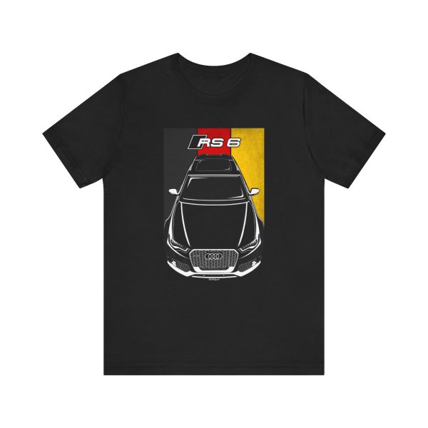 Audi RS6 2014-2018 T-shirt - Germany Flag Shirt Black by Auto Art Apparel