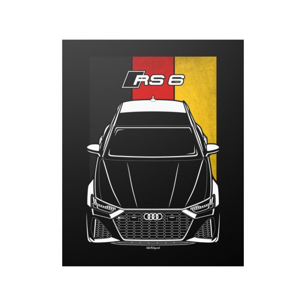 Audi RS6 2019-2023 Poster - Germany Flag Print 16 x 20 inch by Auto Art Apparel