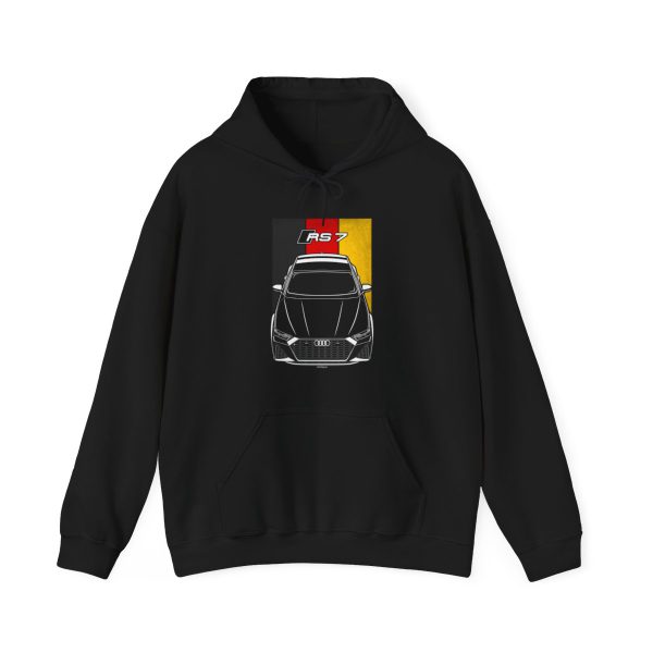 Audi RS7 2024 Hoodie - Germany Flag Hooded Sweatshirt Black by Auto Art Apparel
