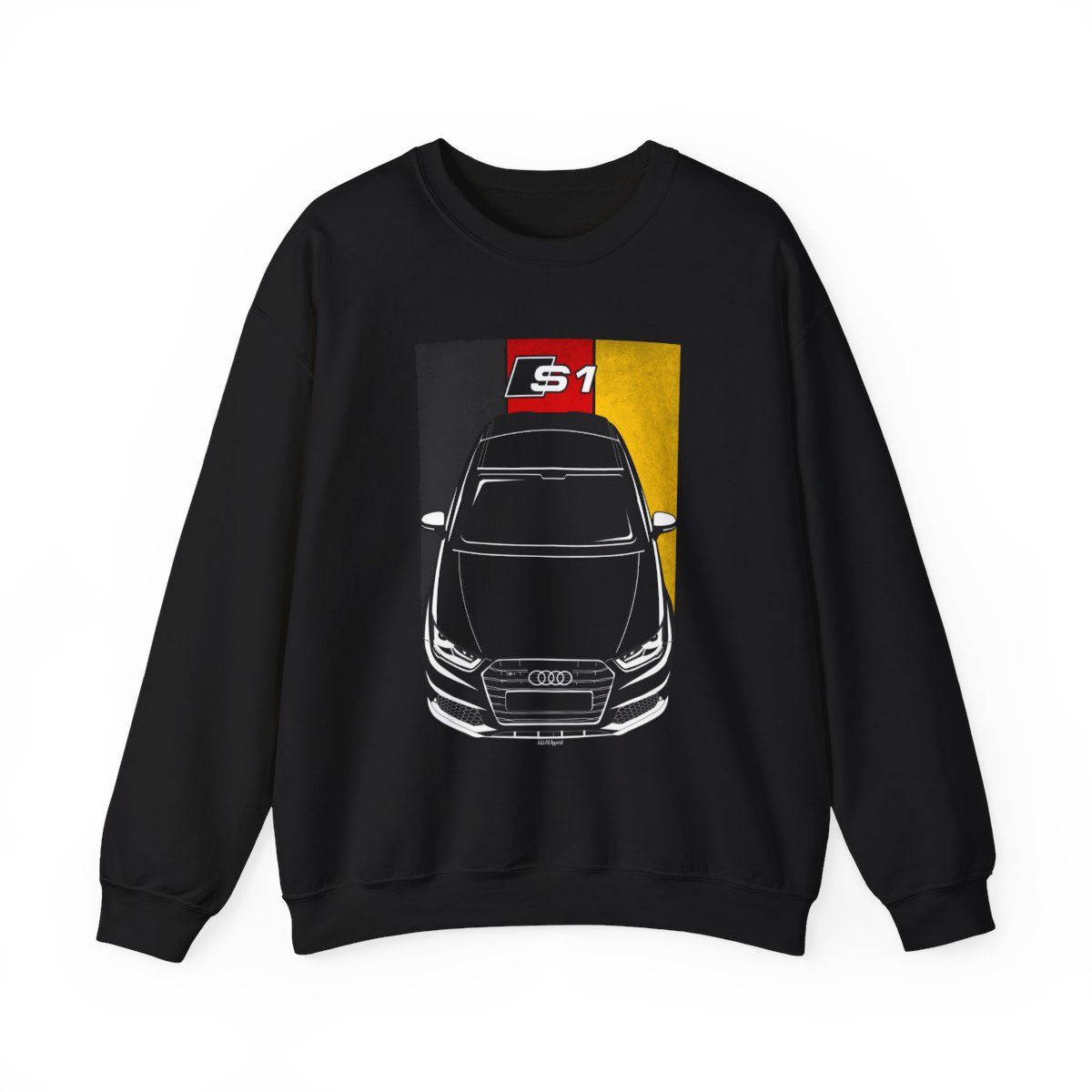 Audi S1 2015-2018 Sweatshirt - Germany Flag Crewneck Black by Auto Art Apparel