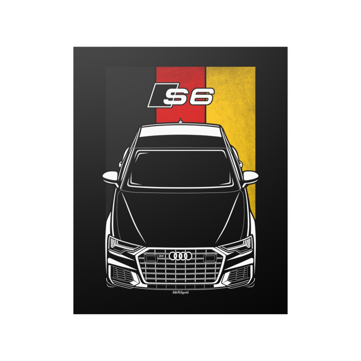 Audi S6 2020-2023 Poster - Germany Flag Print 16 x 20 inch by Auto Art Apparel