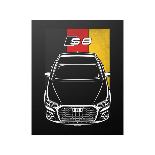 Audi S8 2022-2024 Poster - Germany Flag Print 16 x 20 inch by Auto Art Apparel