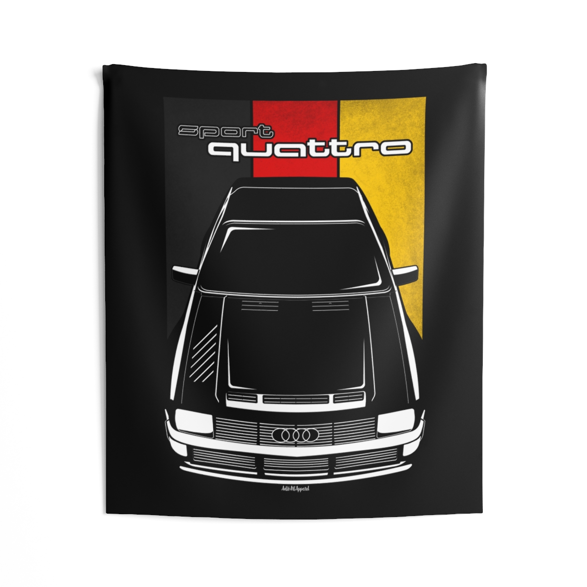 Audi Sport Quattro 1983-1986 Tapestry - Germany Flag Wall Art 50 x 60 inch by Auto Art Apparel
