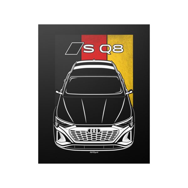 Audi SQ8 E Tron 2024 Poster - Germany Flag Print 16 x 20 inch by Auto Art Apparel