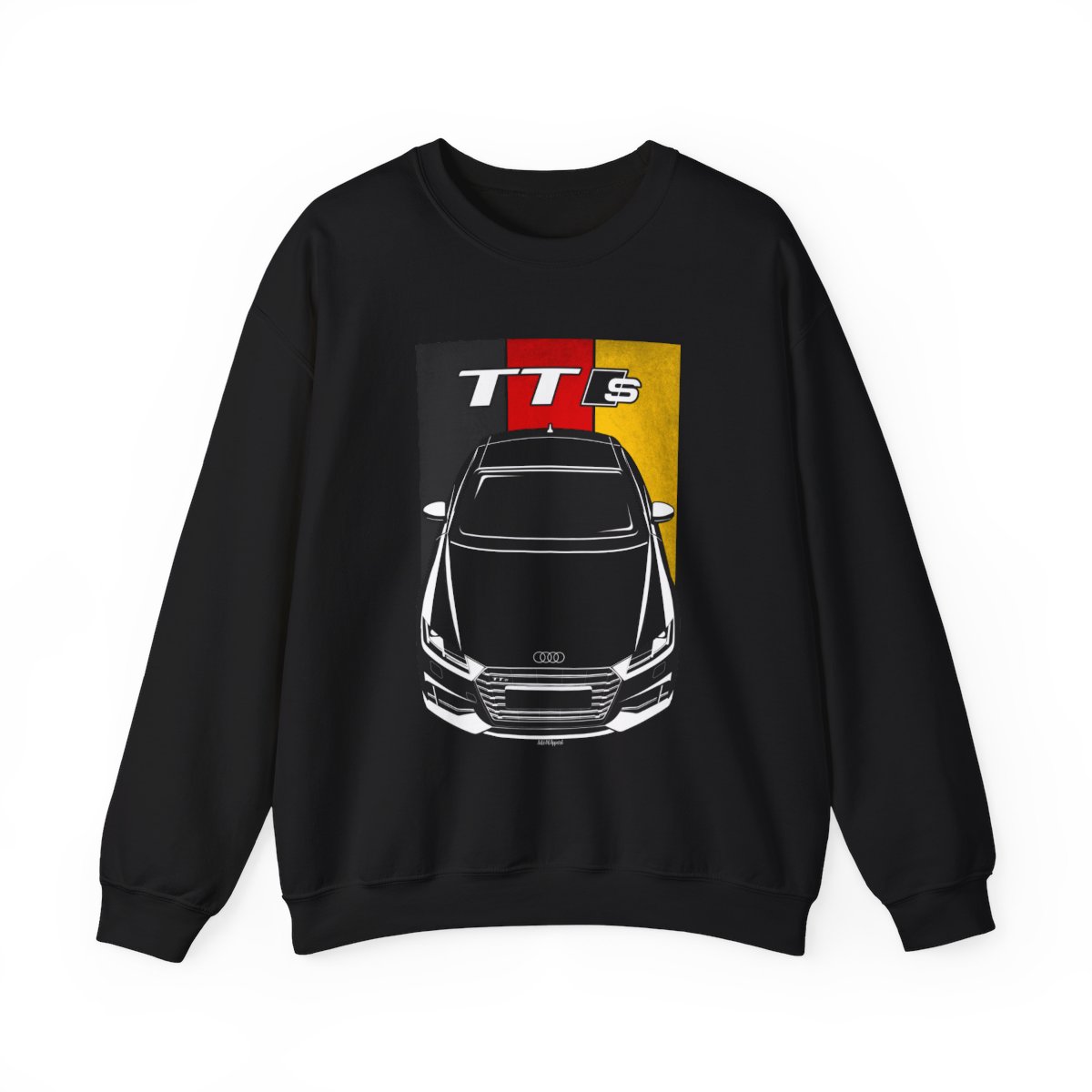 Audi TT S 8S Sweatshirt - Germany Flag Crewneck Black by Auto Art Apparel