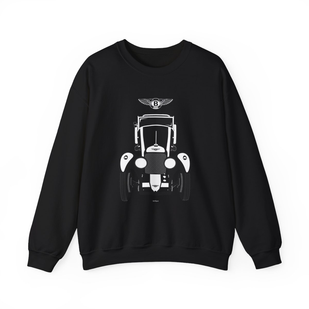 Bentley 4 1 2 Litre Supercharged Crewneck Sweatshirt Black by Auto Art Apparel