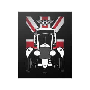 Bentley 4 1 2 Litre Supercharged Poster - UK Flag Print 16 x 20 inch by Auto Art Apparel