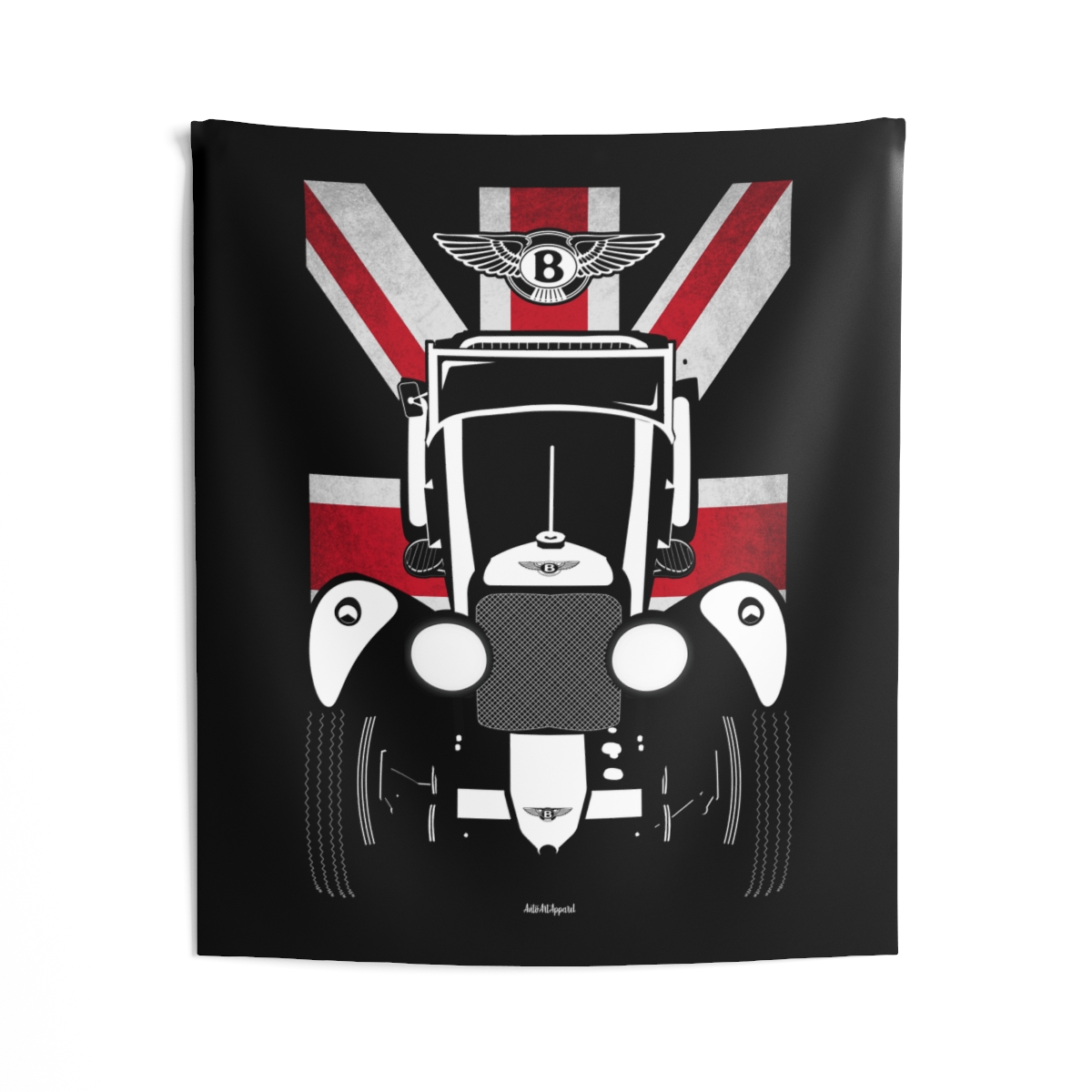 Bentley 4 1 2 Litre Supercharged Tapestry - UK Flag Wall Art 50 x 60 inch by Auto Art Apparel