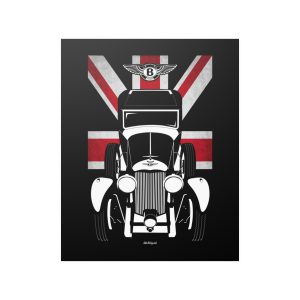 Bentley 8 Liter Poster - UK Flag Print 16 x 20 inch by Auto Art Apparel