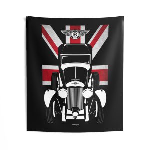 Bentley 8 Liter Tapestry - UK Flag Wall Art 50 x 60 inch by Auto Art Apparel