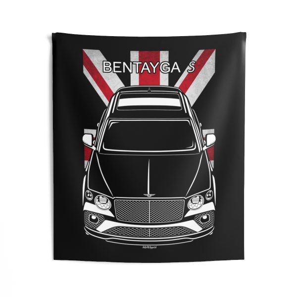 Bentley Bentayga S 2021-2024 Tapestry - UK Flag Wall Art 50 x 60 inch by Auto Art Apparel