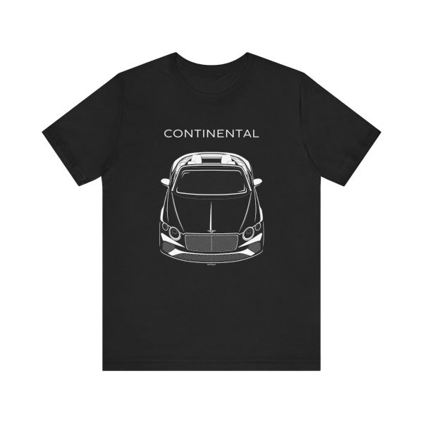 Bentley Continental GT Convertible 2019-2023 T-shirt Black by Auto Art Apparel