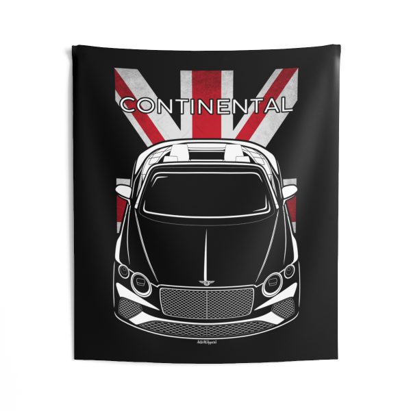 Bentley Continental GT Convertible 2019-2023 Tapestry - UK Flag Wall Art 50 x 60 inch by Auto Art Apparel