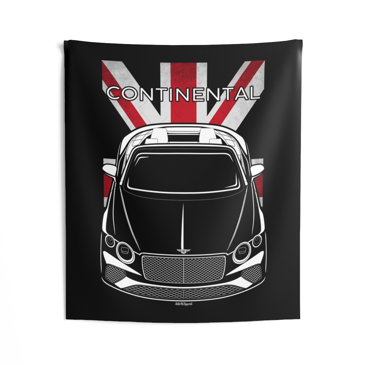 Bentley Continental GT Convertible 2019-2023 Tapestry - UK Flag Wall Art 50 x 60 inch by Auto Art Apparel
