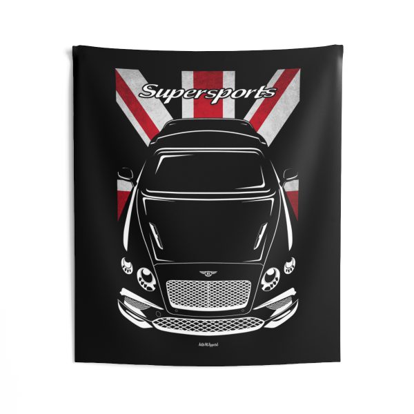 Bentley Continental Supersports 2017-2018 Tapestry - UK Flag Wall Art 50 x 60 inch by Auto Art Apparel