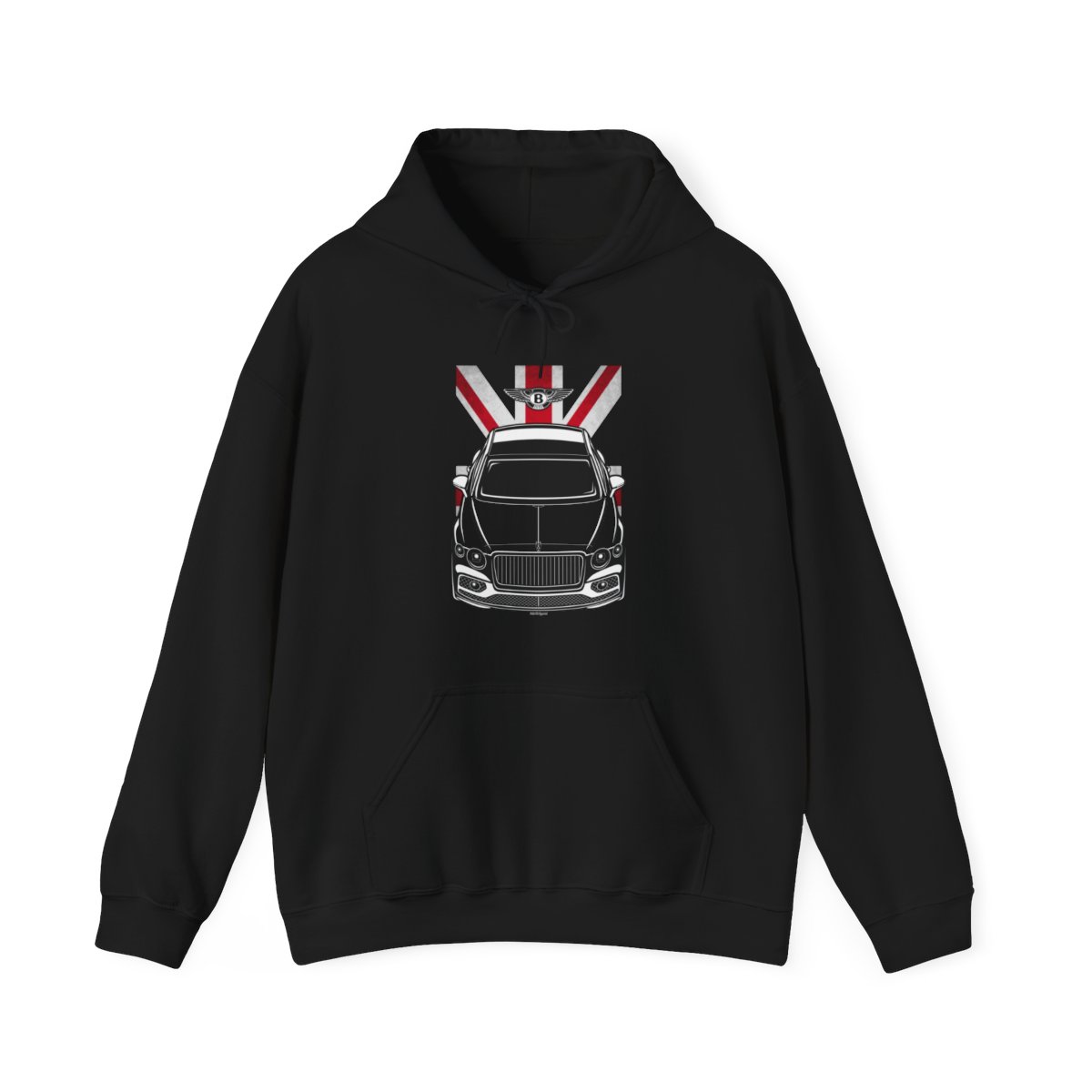 Bentley Flying Spur 2020-2024 Hoodie - UK Flag Hooded Sweatshirt Black by Auto Art Apparel