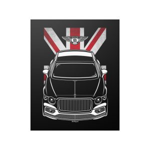 Bentley Flying Spur 2020-2024 Poster - UK Flag Print 16 x 20 inch by Auto Art Apparel