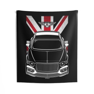 Bentley Flying Spur 2020-2024 Tapestry - UK Flag Wall Art 50 x 60 inch by Auto Art Apparel