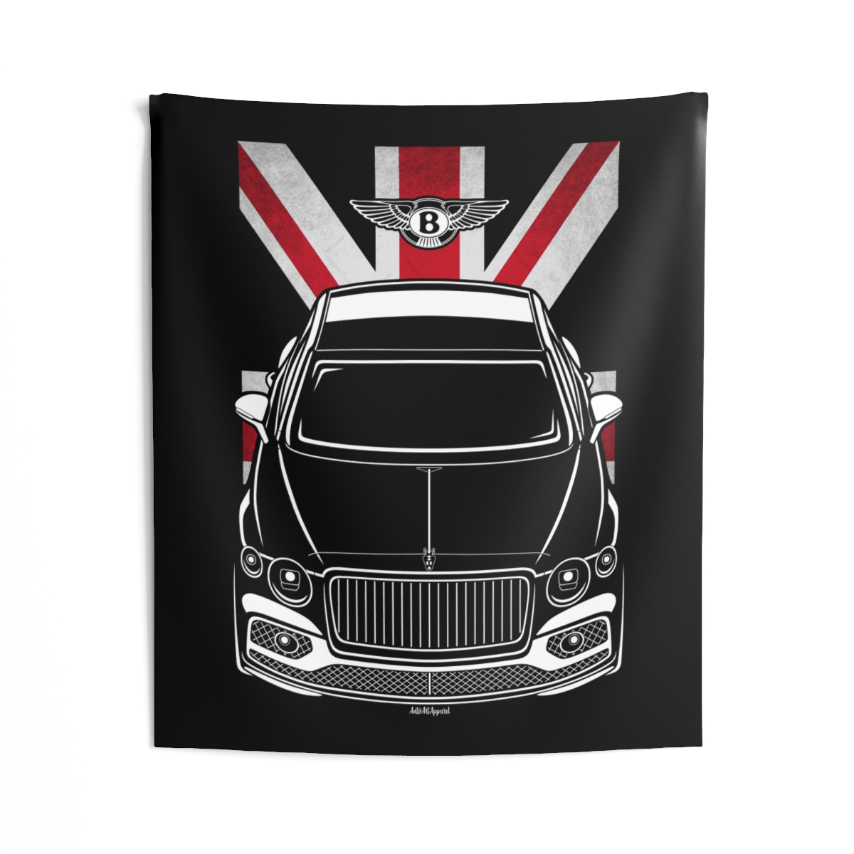 Bentley Flying Spur 2020-2024 Tapestry - UK Flag Wall Art 50 x 60 inch by Auto Art Apparel