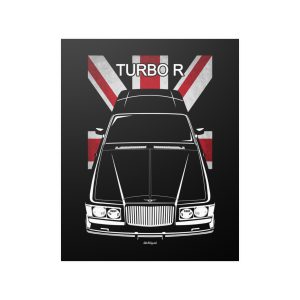 Bentley Turbo R Poster - UK Flag Print 16 x 20 inch by Auto Art Apparel