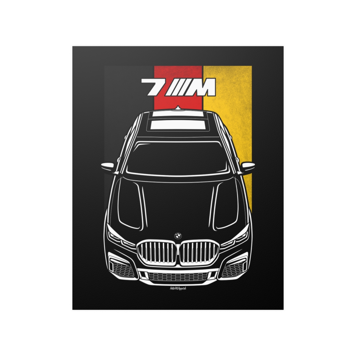 BMW 7 series M 2020-2022 Poster - Germany Flag Print 16 x 20 inch by Auto Art Apparel