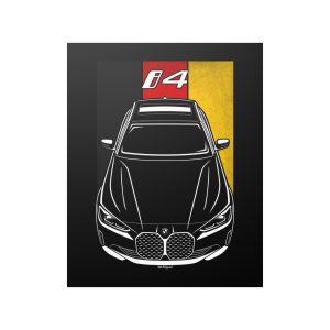 BMW i4 Poster - Germany Flag Print 16 x 20 inch by Auto Art Apparel