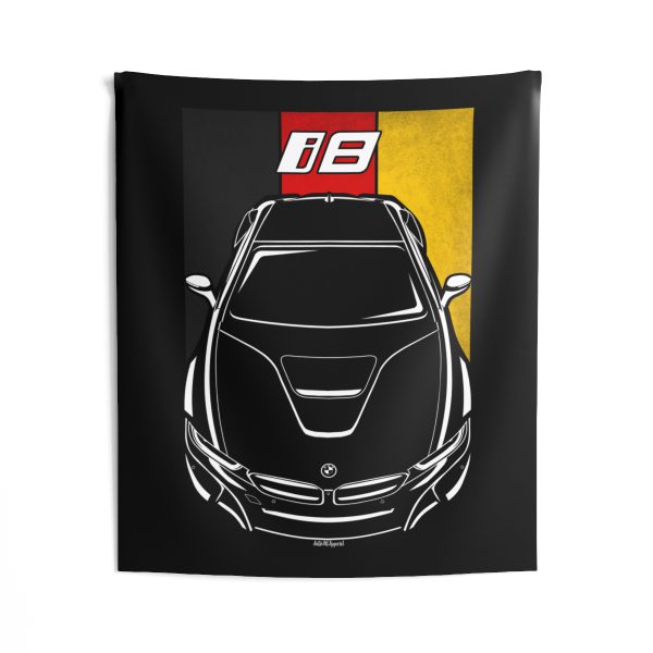 BMW i8 Tapestry - Germany Flag Wall Art 50 x 60 inch by Auto Art Apparel