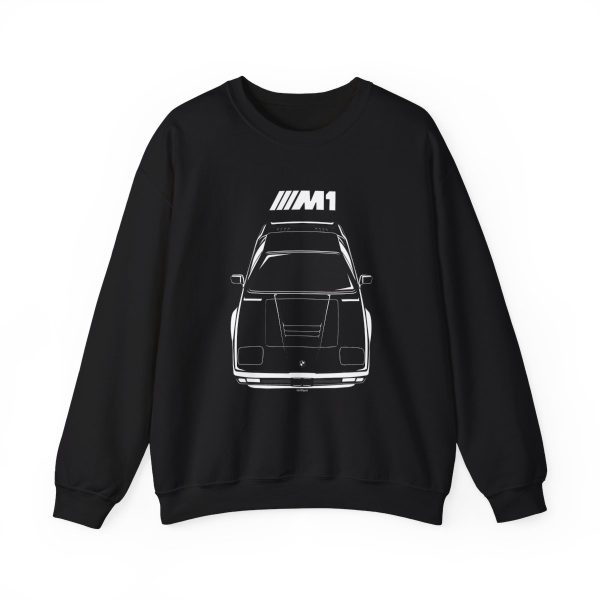BMW M1 Crewneck Sweatshirt Black by Auto Art Apparel