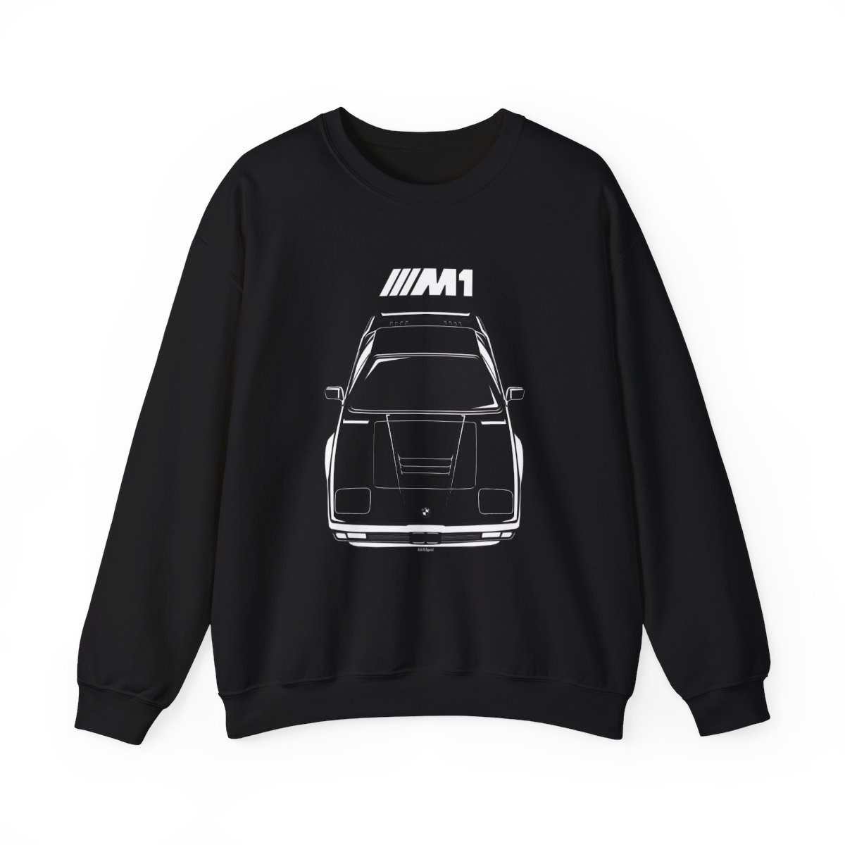 BMW M1 Crewneck Sweatshirt Black by Auto Art Apparel