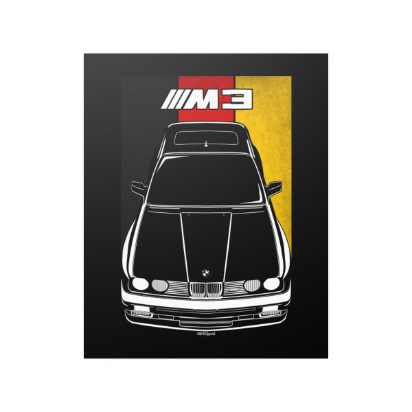BMW M3 1986-1991 Poster - Germany Flag Print 16 x 20 inch by Auto Art Apparel