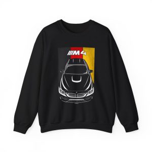 BMW M4 2014-2020 Sweatshirt - Germany Flag Crewneck Black by Auto Art Apparel