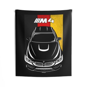 BMW M4 2014-2020 Tapestry - Germany Flag Wall Art 50 x 60 inch by Auto Art Apparel