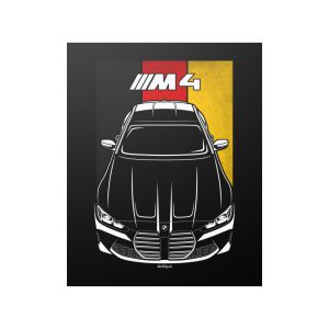 BMW M4 2021-2024 Poster - Germany Flag Print 16 x 20 inch by Auto Art Apparel