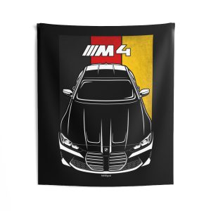 BMW M4 2021-2024 Tapestry - Germany Flag Wall Art 50 x 60 inch by Auto Art Apparel